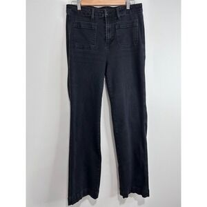 Judy Blue Straight Fit Black Patch Pocket Jeans High Rise Sz 15/32 Classic Boho